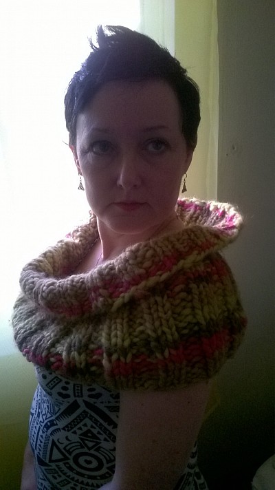 Cowl knitted in Sirdar Indie yarn - click to enlarge