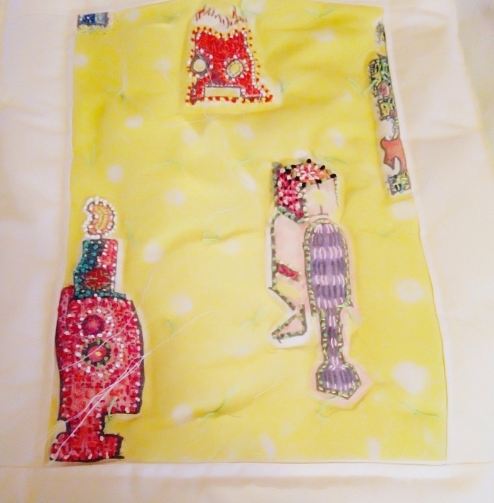 Robots quilt in progress