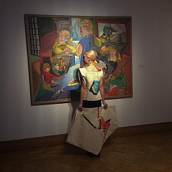 Quilted tunic and bag  - both hand made and designed by me