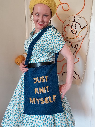 Just Knit Myself bag in 100% Homegrown British Women's Institute yarn
